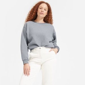 Everlane ReNew Fleece Oversize Crewneck Sweatshirt Dusty Light Blue Sz Medium